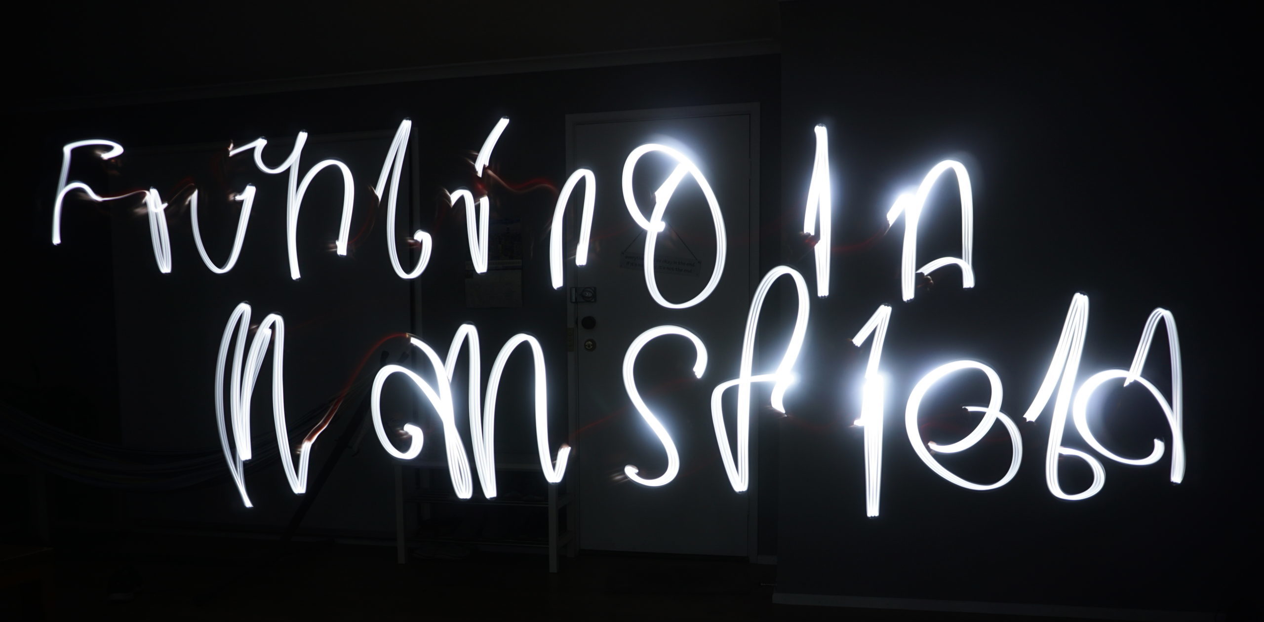 Here you should see a light writing