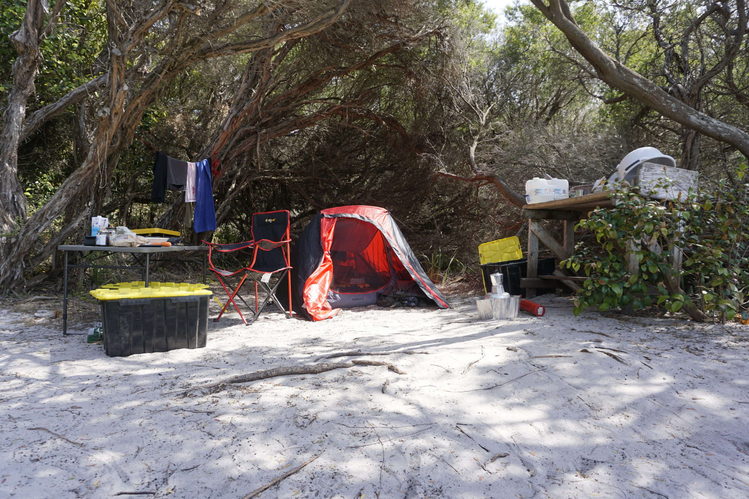 Here you should see a tent