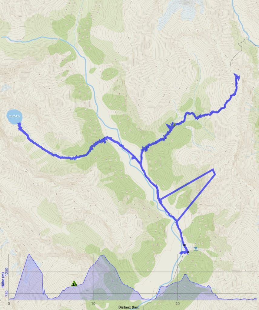 Map Gillespie Pass Track day 3