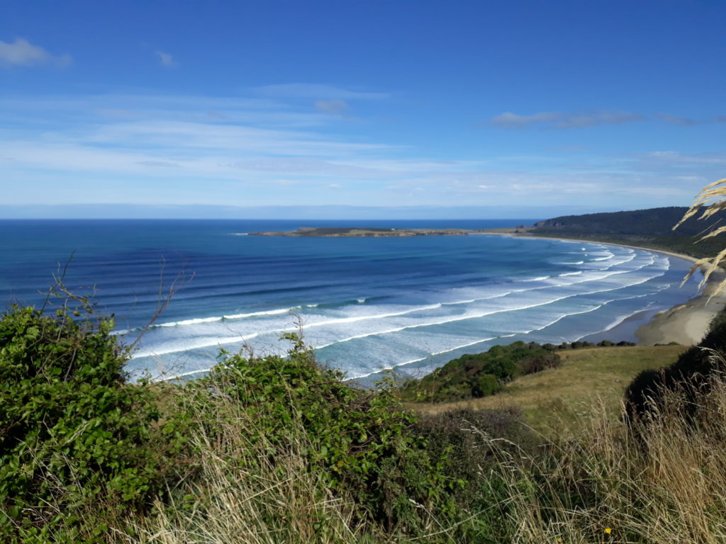 View over coastline along in Catlins