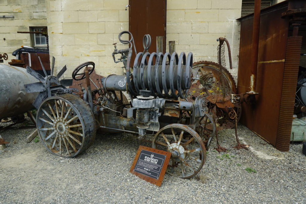 Dr Blackheart's Aether Tractor: This is what a Victorian tractor would look like if it had been retrofied by a maverick tinkering Doctor with a penchant for machine guns and steampower; a tractor with a boiler engine surrounded by spiral pipe